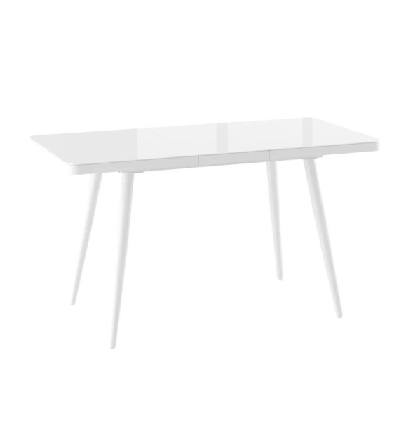 Стол BORG RADIAL-110 , раздвижной со стеклом 110(142)х70, БЕЛЫЙ ОПТИВАЙТ/БЕЛЫЙ) BORG RADIAL 110